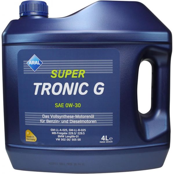2x 4 Liter Aral SuperTronic G 0W-40 Motoröl – 8 Liter Gesamt, Für Lange Ölwechselintervalle & Kraftstoffersparnis